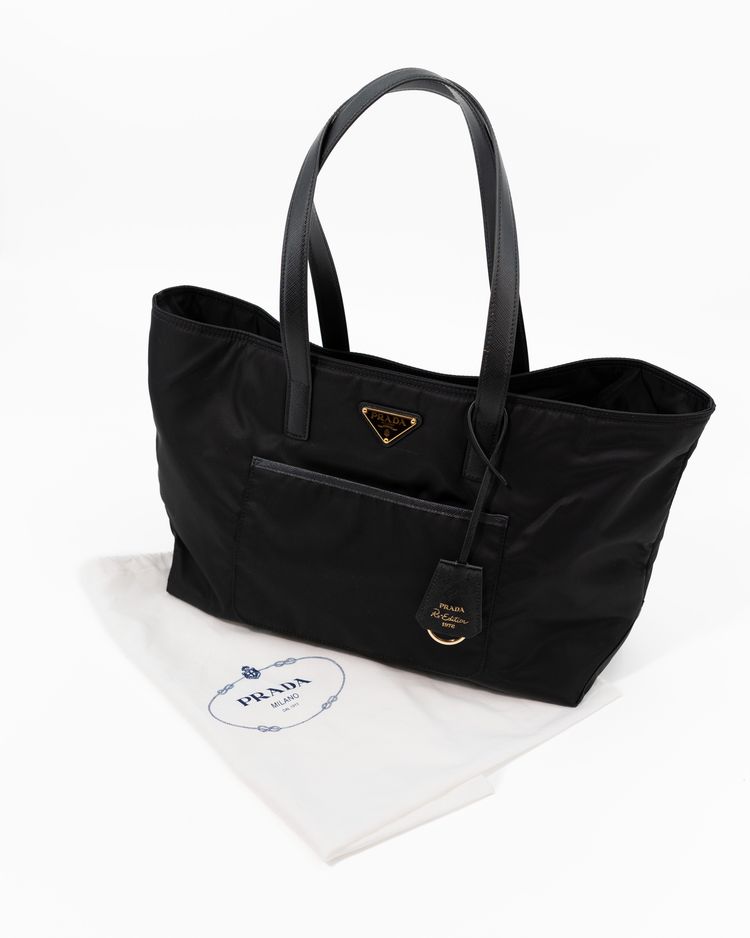 Prada Borsa Tote Re-Edition 1978 Large Re-Nylon Nera — Pre-owned Autentica imagen 6