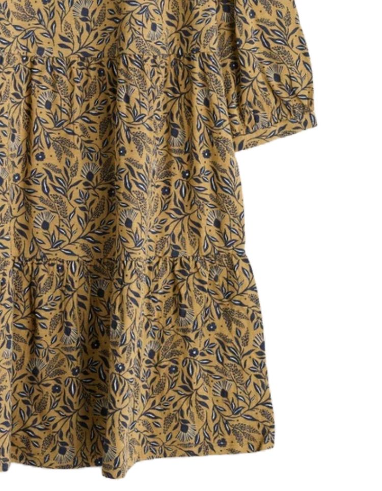 Women's Heron Dip Tiered Jersey Dress in Folk Meadow Kelp image 9