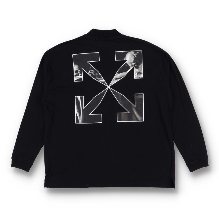 Off-White Black Caravaggio Arrows Oversized Mock Neck LS T-Shirt