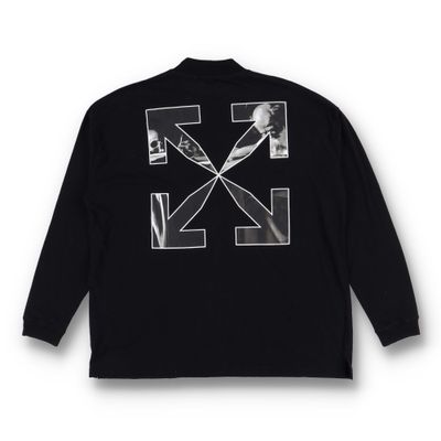 Off-White Black Caravaggio Arrows Oversized Mock Neck LS T-Shirt