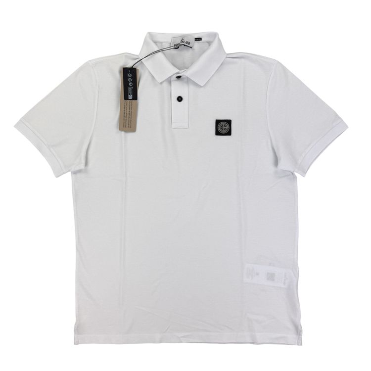 Stone Island Men’s White Short-sleeve Polo - Large image 1