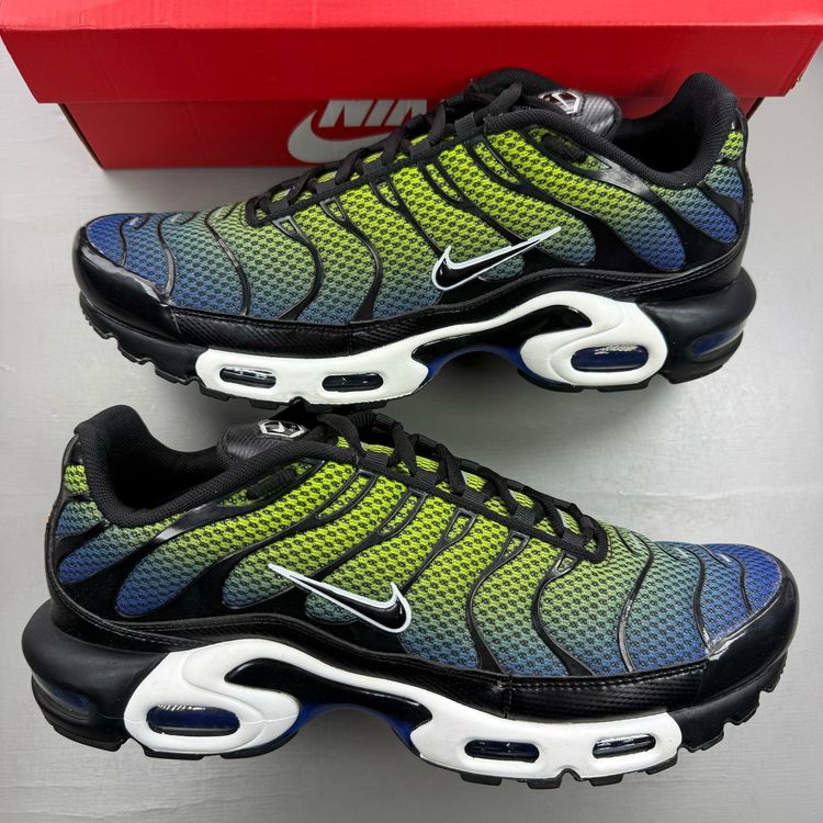 Nike Air Max Plus TN Size UK 9.5 Racer Blue Volt Black Royal Trainers FZ4628-001 obraz 1