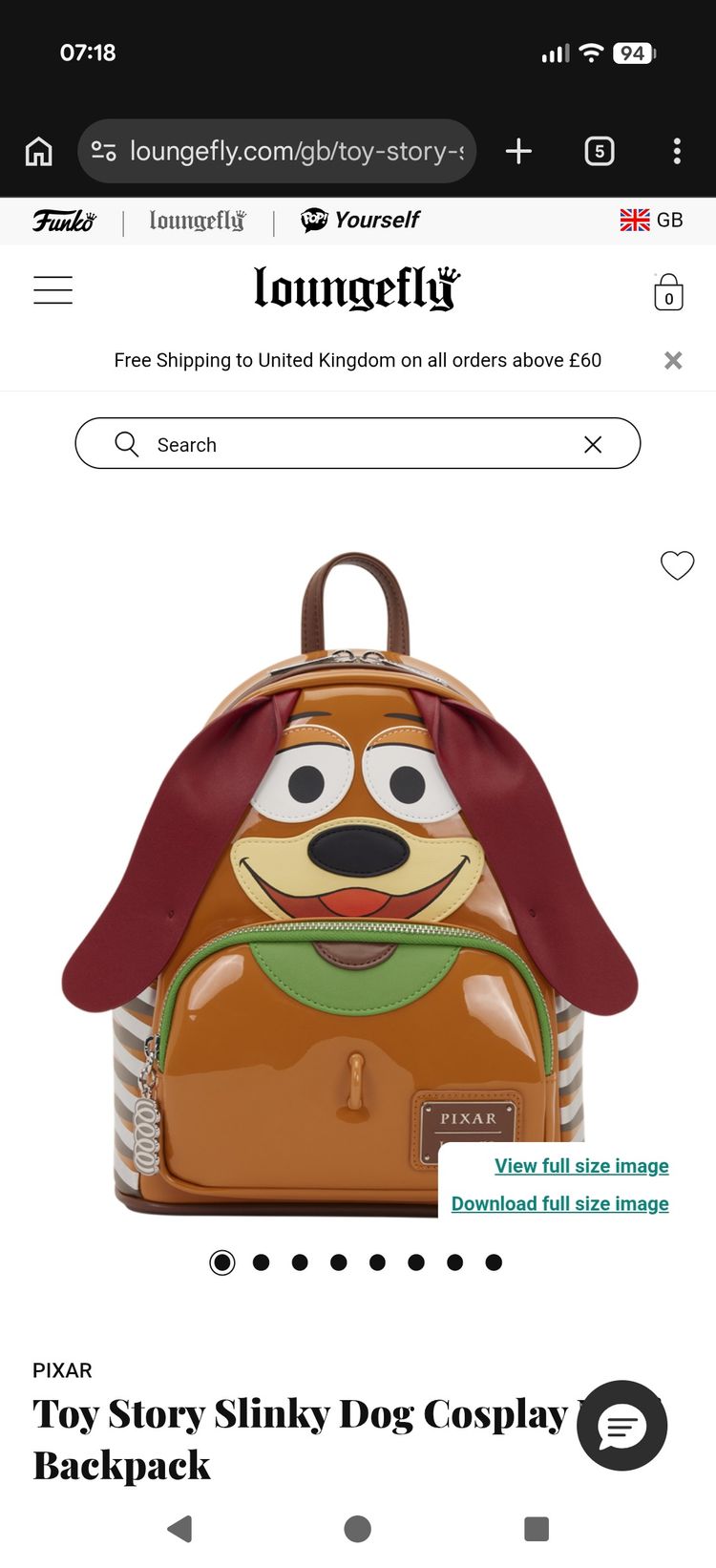 Toy Story Slinky Dog Cosplay Backpack image 1