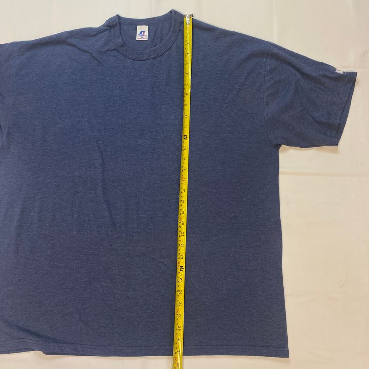 Immagine di Vintage Russell Athletic Blank Tee | Heather Navy Sleeve Logo Boxy T-Shirt 10