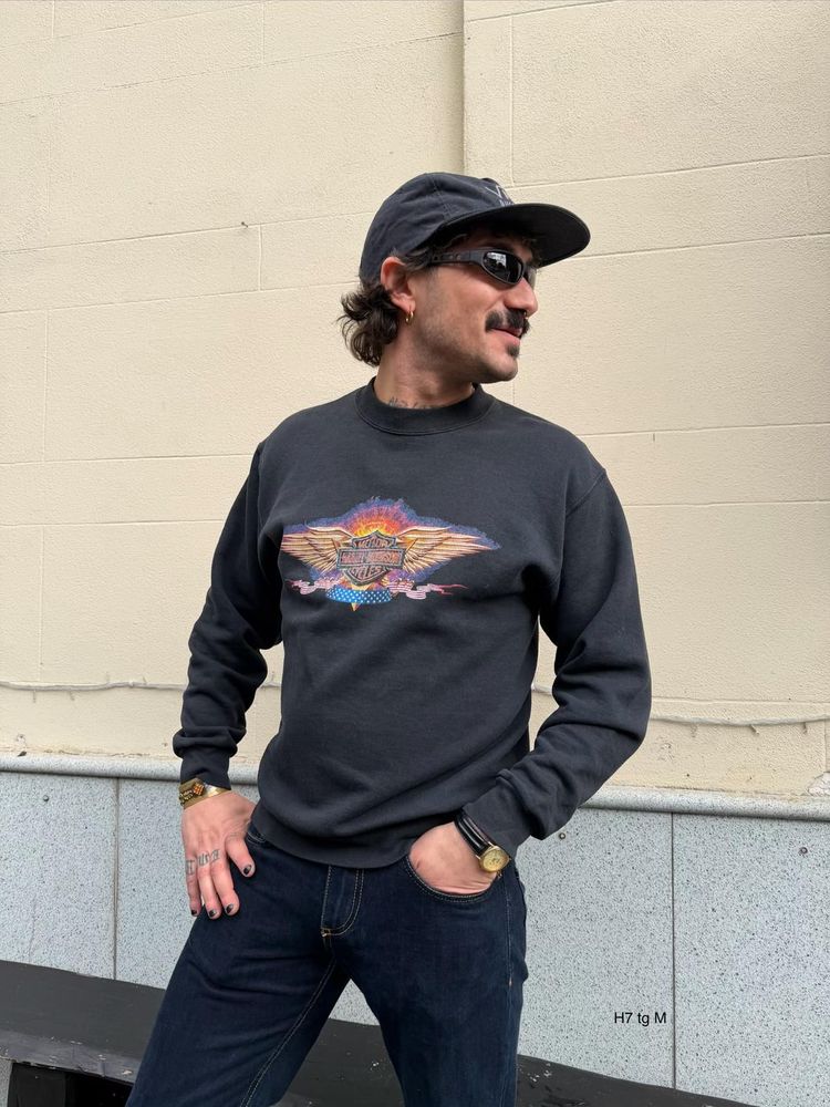 Black Sweatshirt With Colorful Graphic Print