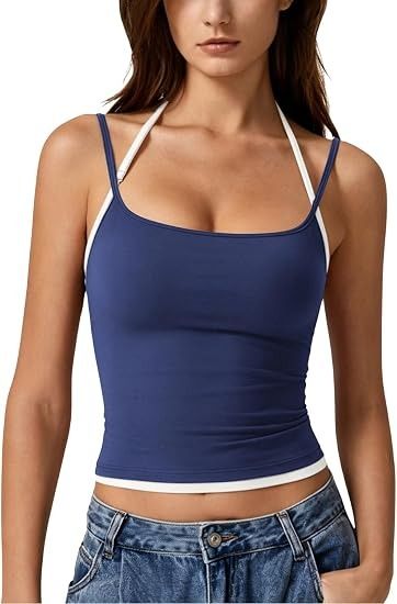 Blue And Light Blue Camisole Tops obraz 1
