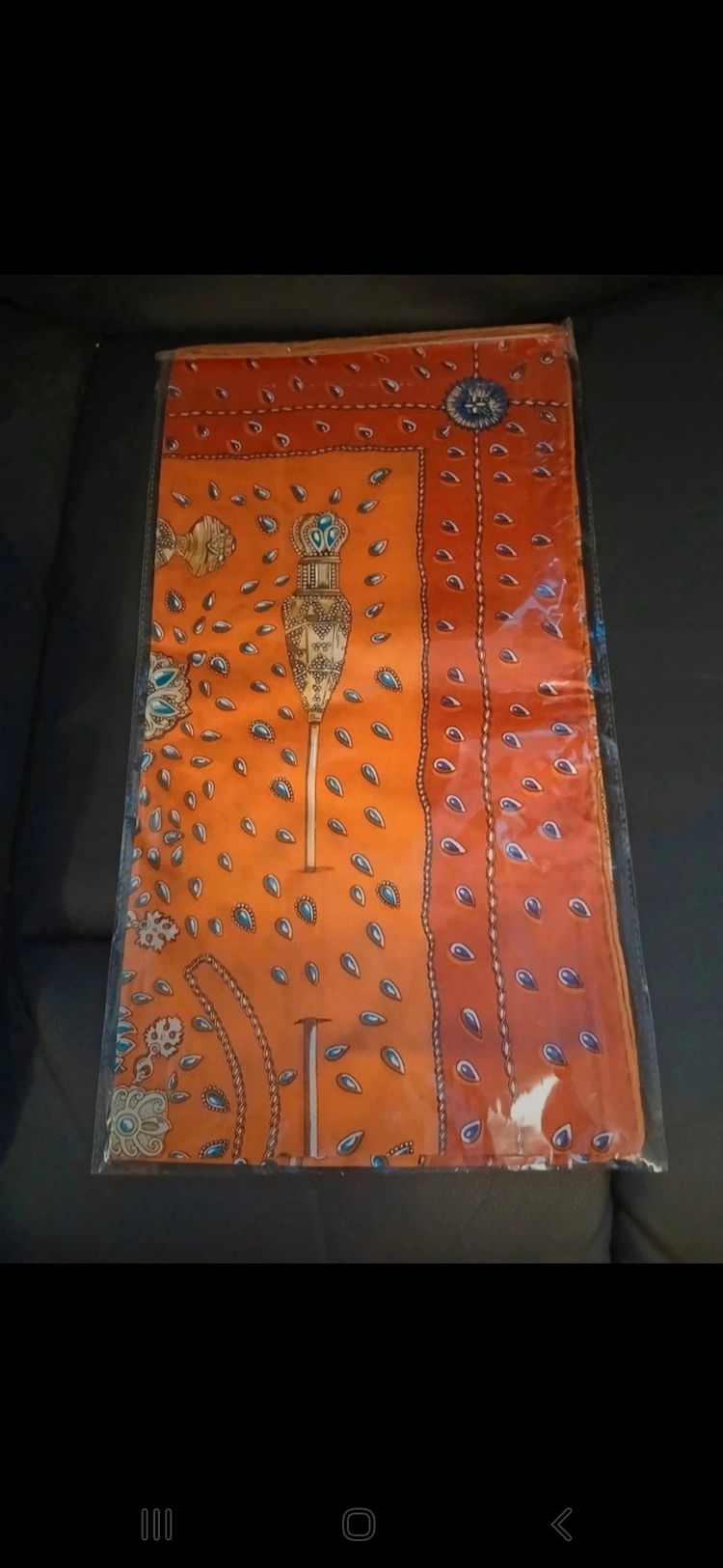 Orange Patterned Scarf