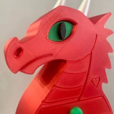 Red Dragon-Shaped Jewelry Box With Drawers
