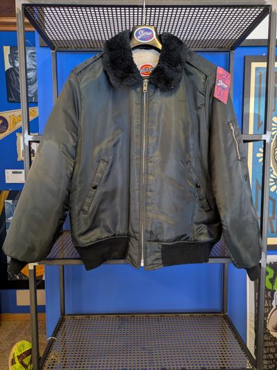 Dickies Black Bomber Jacket With Fur Collar