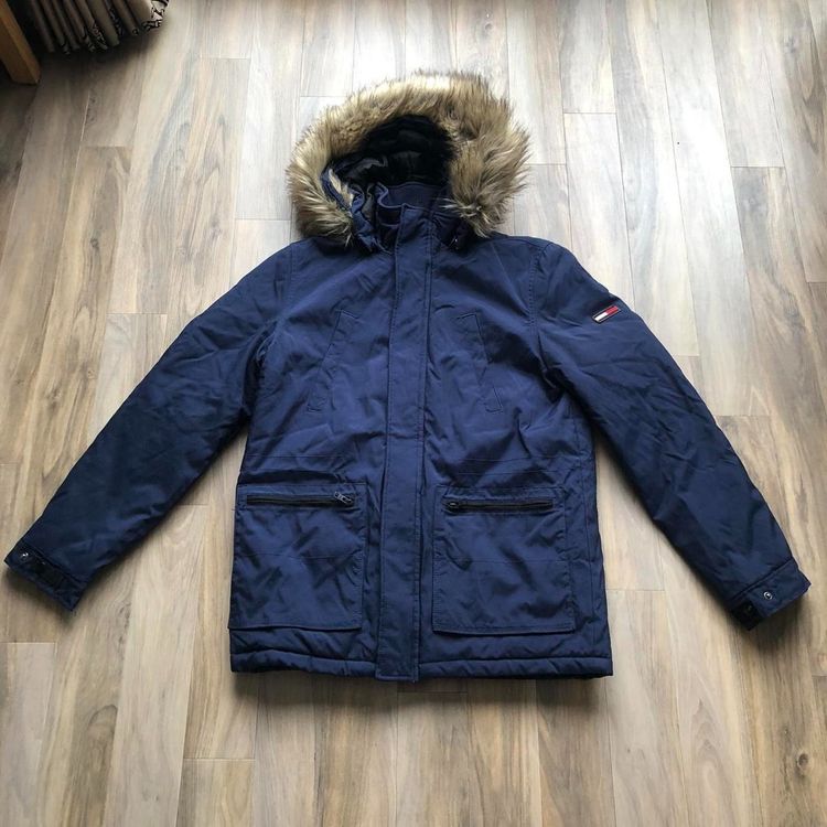 *VINTAGE* Tommy Hilfiger Winter Parka Coat, L, Navy *RETRO*