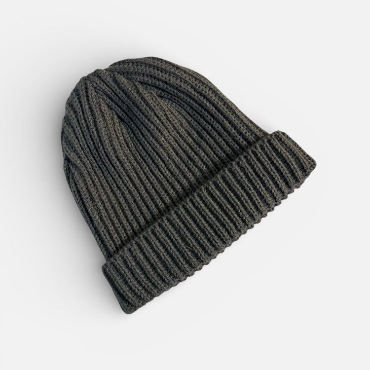 PREMIUM BLANKS - Micro Ribbed Beanie Hat - Grey 1