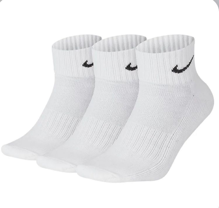 Nike White Ankle Socks 3-Pack - Medium 5-8 