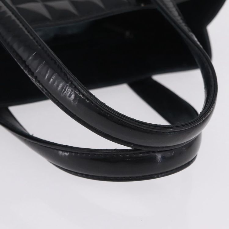 CHANEL Patent leather Hand Bag Leather Black Silver CC Auth mr3124 - Jerrillo image 8
