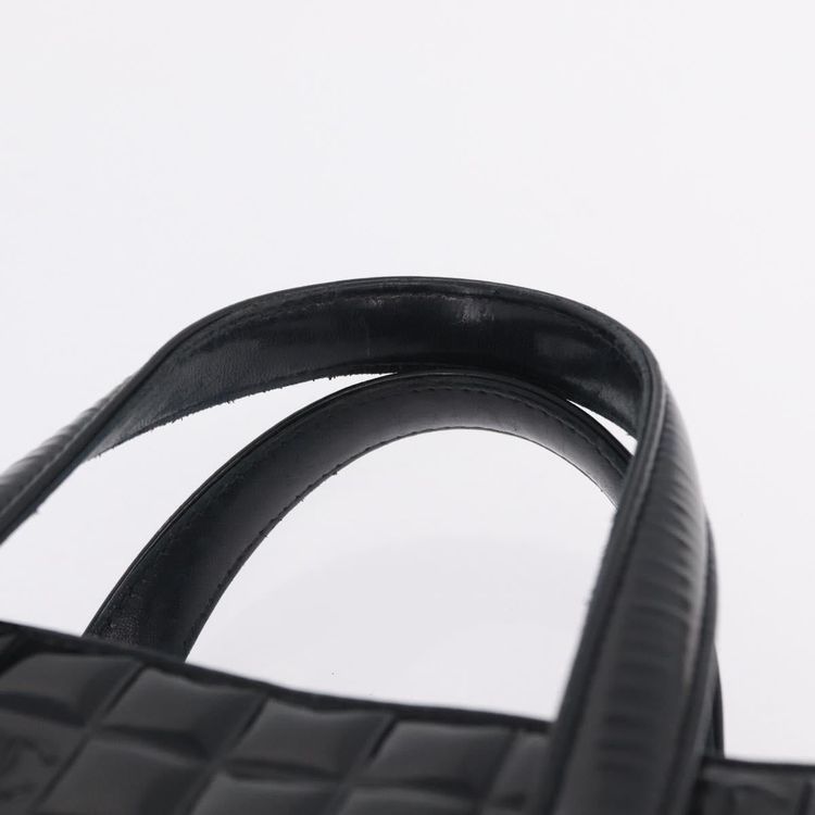 CHANEL Patent leather Hand Bag Leather Black Silver CC Auth mr3124 - Jerrillo image 9