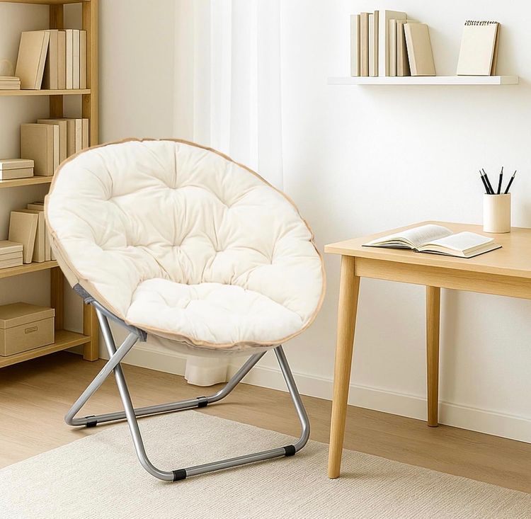 Moon Chair Folding Bedroom Round Reading Chair image 3