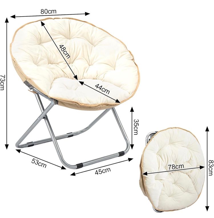 Moon Chair Folding Bedroom Round Reading Chair image 2