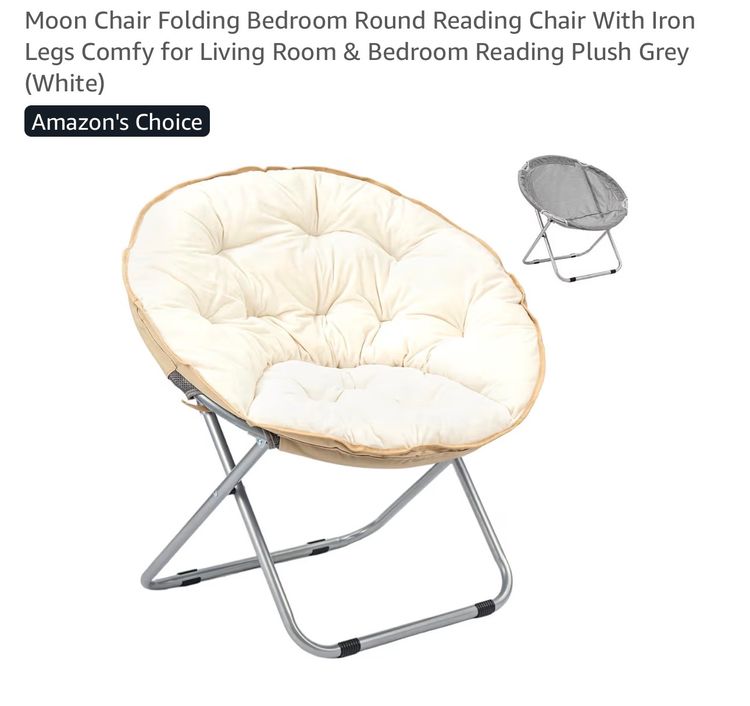 Moon Chair Folding Bedroom Round Reading Chair image 1