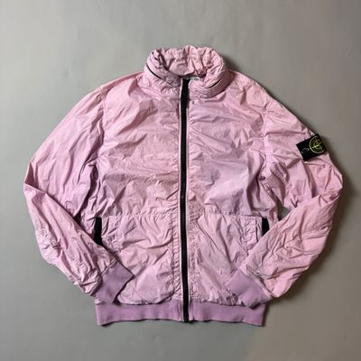 Stone Island Pink Crinkle Reps Bomber Jacket - Medium