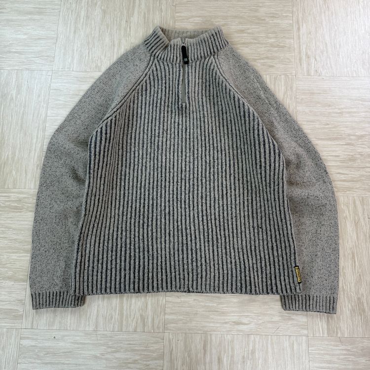 Armani jeans 2000's ribbed wool knit 1/4 zip  (S)