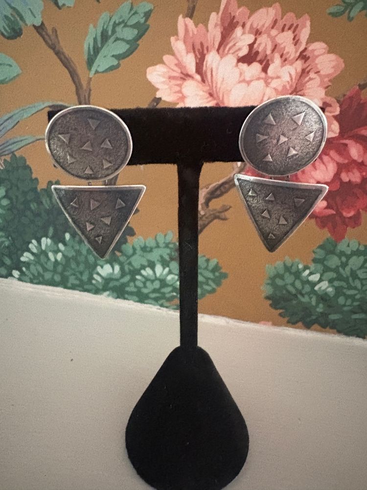 Sterling Silver  Geometric Earrings