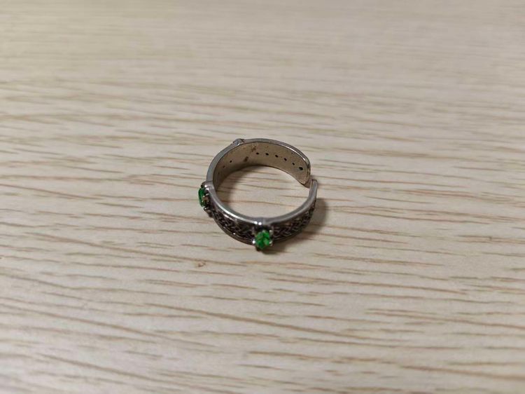  Ring With Green Stones