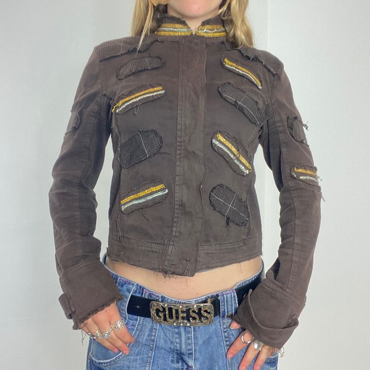 brown distressed jacket