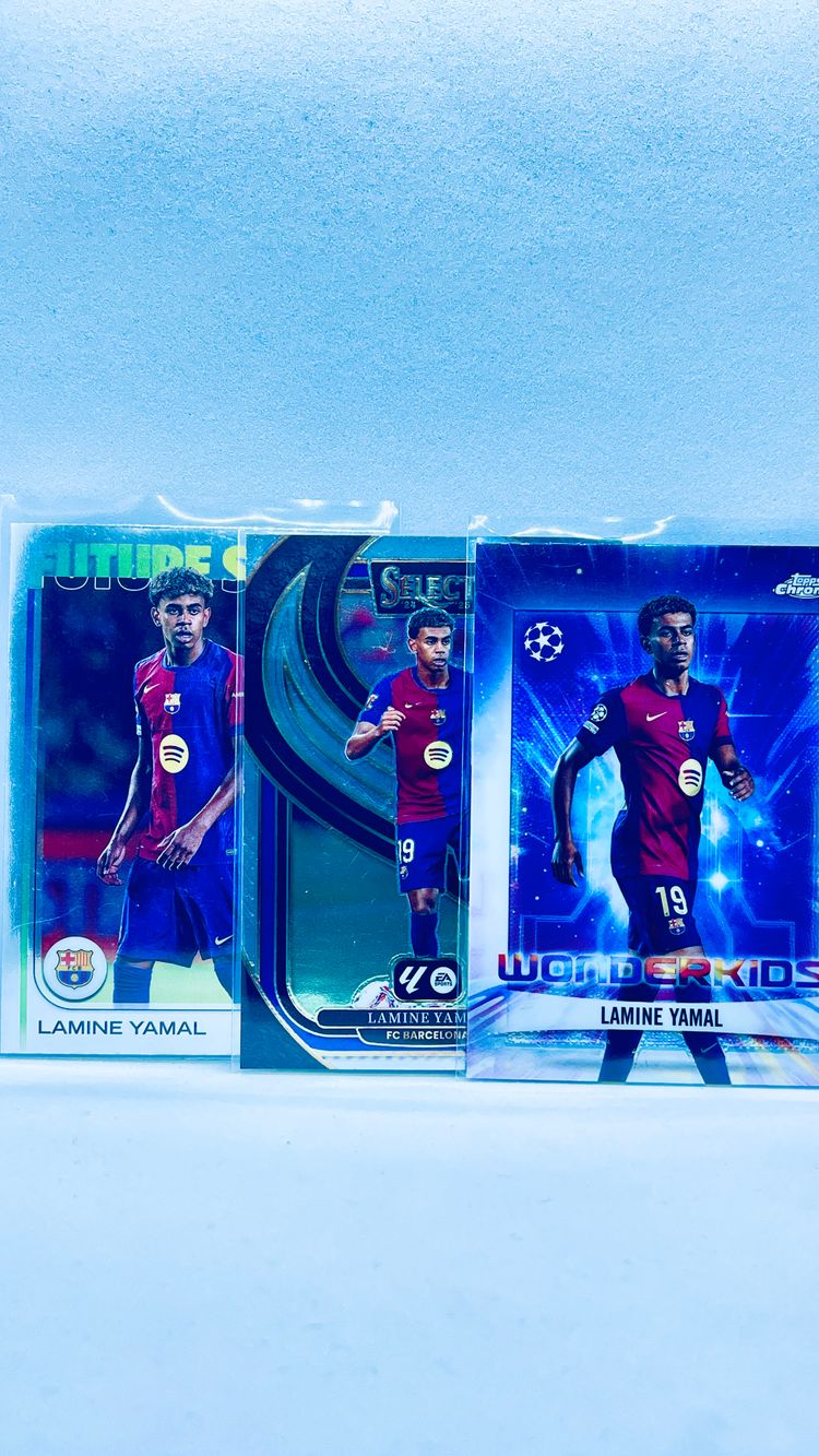 Lote 3 cartas - Lamine Yamal - Barcelona - Chrome x2 + Select