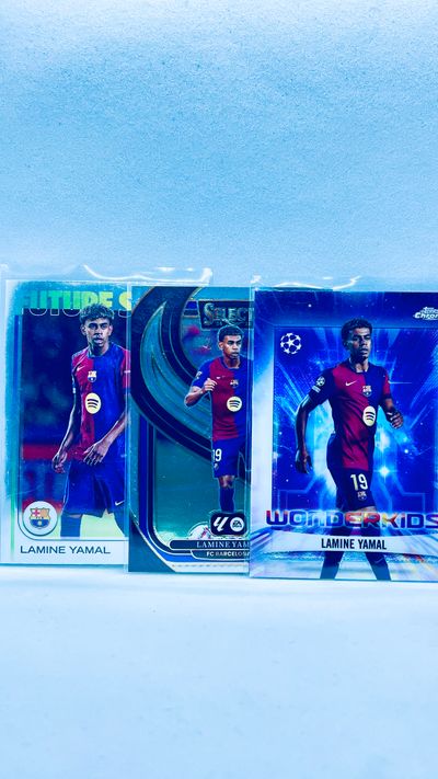 Lote 3 cartas - Lamine Yamal - Barcelona - Chrome x2 + Select