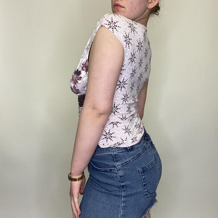 90s 00s Next purple floral print t-shirt   image 1