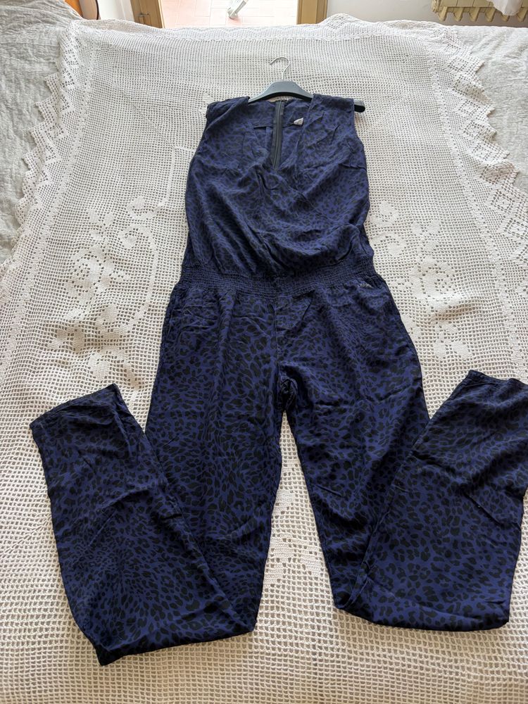 Liu Jo Dark Blue Sleeveless Jumpsuit With Animal Print product image
