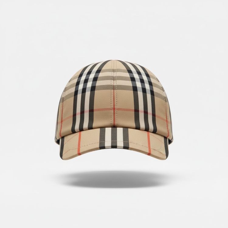 Beige Checkered Baseball Cap RRP £185