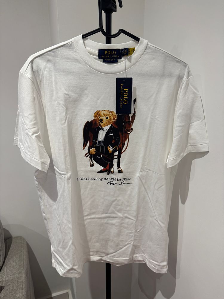 Polo Ralph Lauren White T-Shirt With Bear Graphic image 1