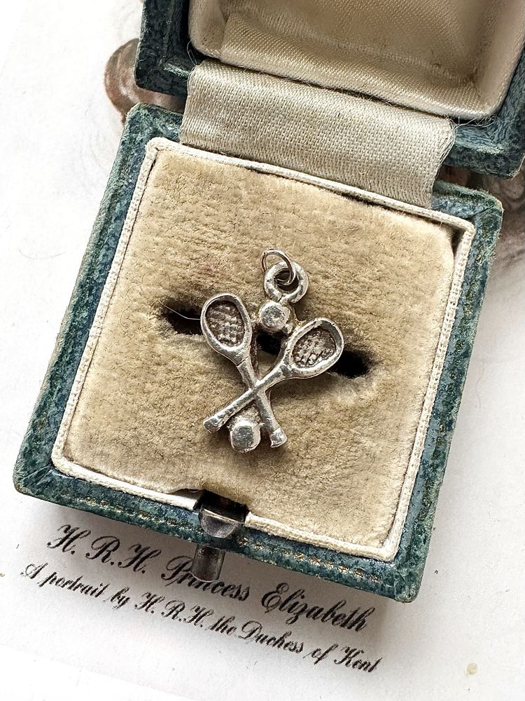 Vintage 925 Sterling Silver Tennis Racket Charm Pendant Bracelet Necklace Sports Jewellery Gift 2