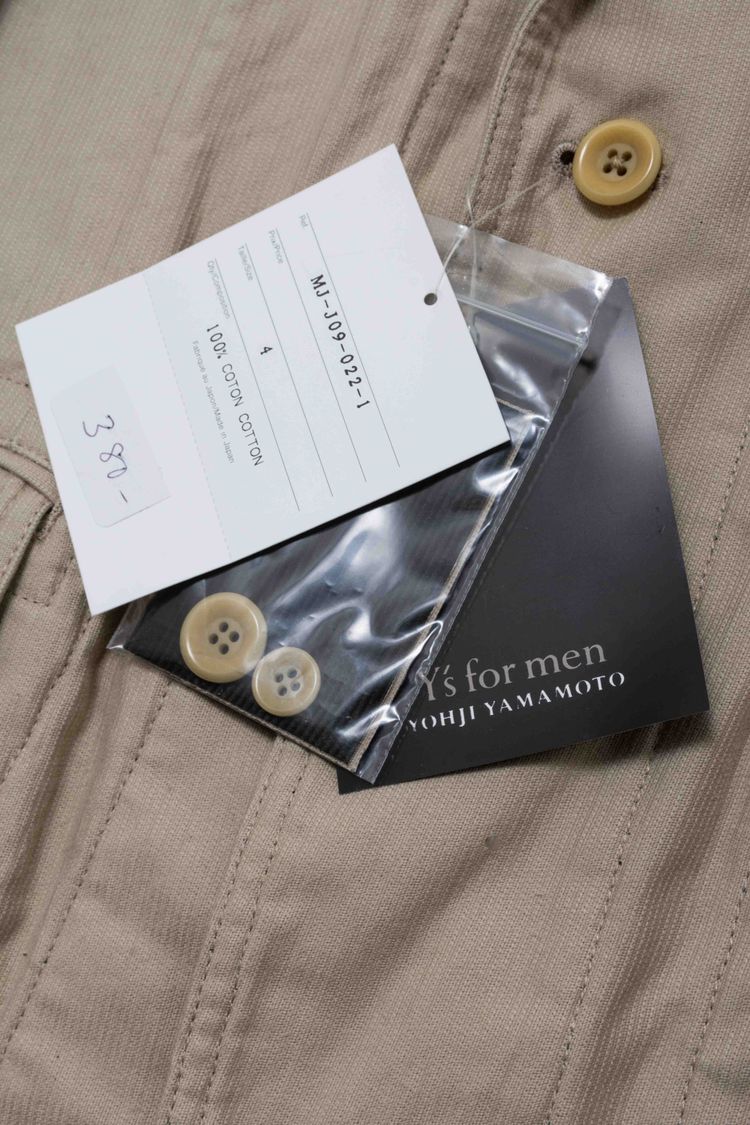 Y's for men Yohji Yamamoto Beige Cotton Twill Workwear Blazer image 2