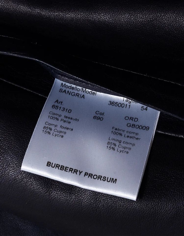 Burberry Prorsum Sangria Mens Double Breasted Leather Peacoat obraz 14