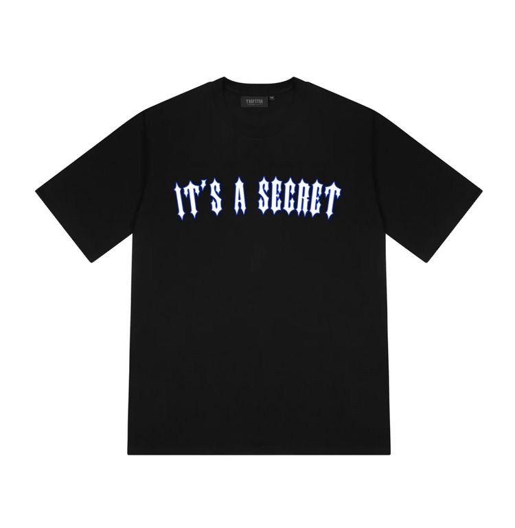 Black T-Shirt With It'S A Secret Text
