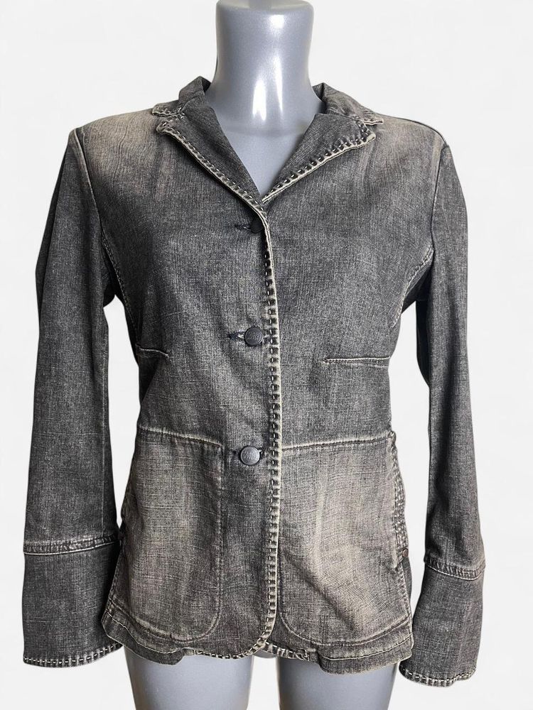 Marithe Francois girbaud  black denim jacket 2