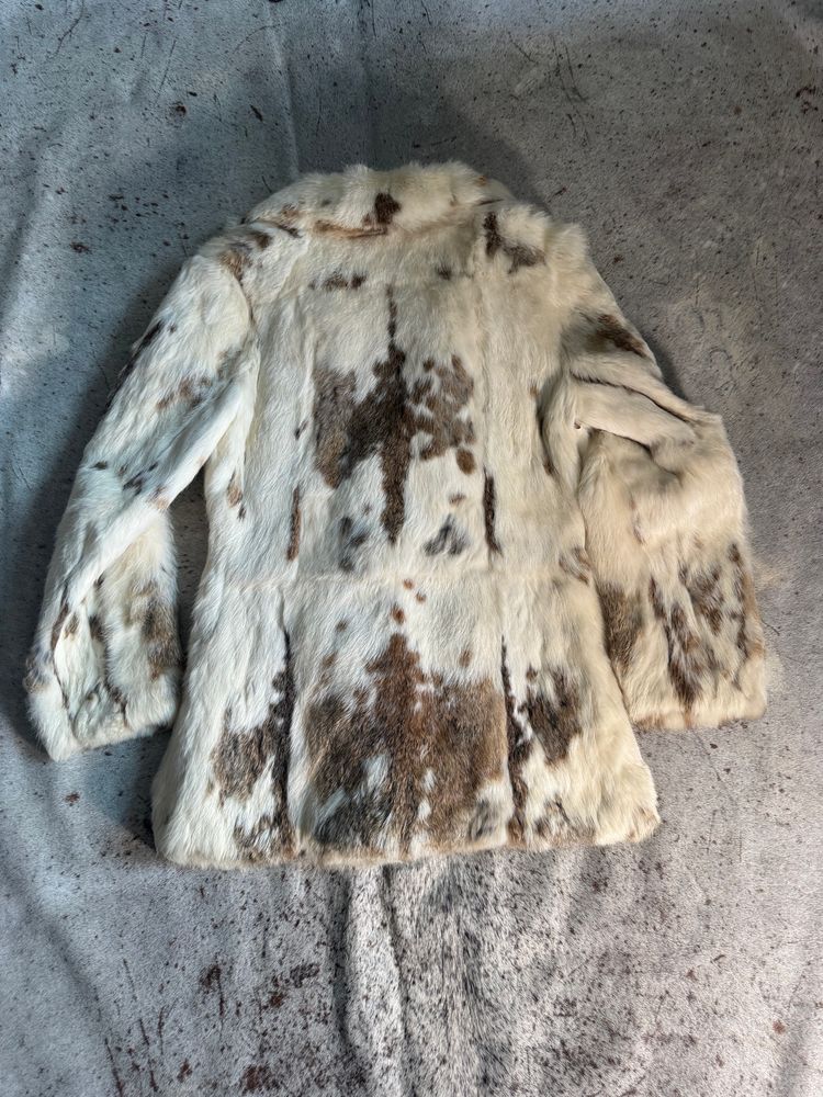 White And Brown Spotted Fur Coat Rabbit Fur  imagen 5