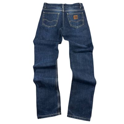 Carhartt Men'S Blue Denim Jeans Texas Pant VNTG Patch Uomo/Donna (42 IT)