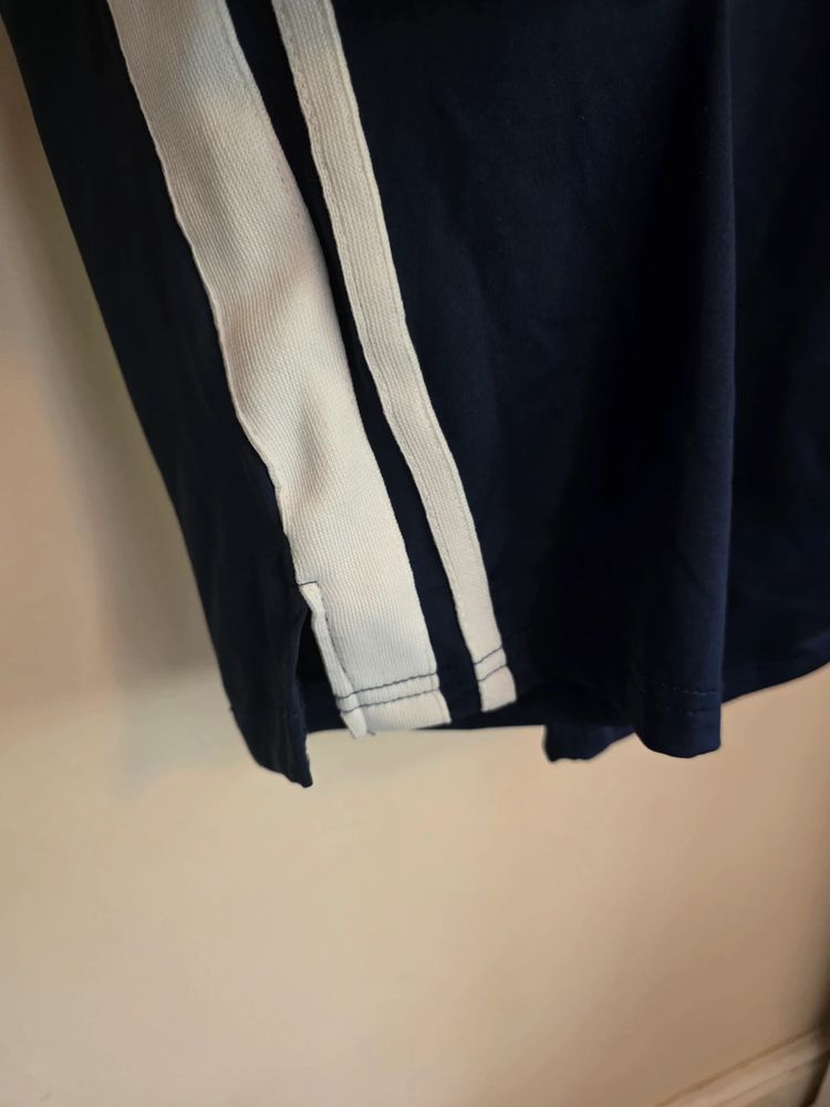 Shein Navy Blue & White Side Stripe Bandeau Top & Track Pants 2-Piece Set (Size L / UK 12-14) imagen 6
