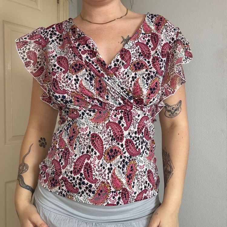 Floral Print ruffle Blouse