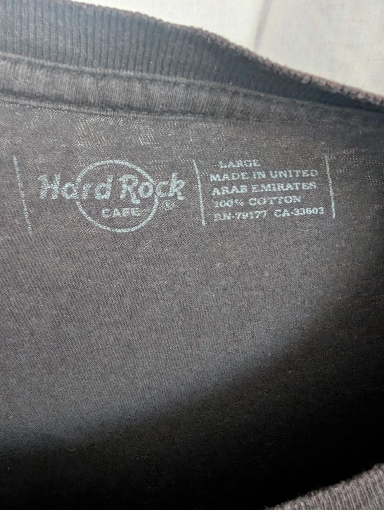 Immagine di Hard Rock Cafe T-Shirt Black Large L Amsterdam Rhinestone Logo Graphic Top 3