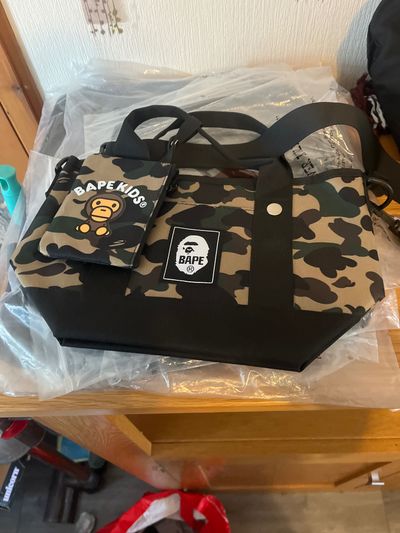 Bape Camo Tote Bag With Bapekids Pouch