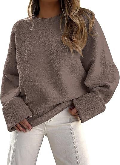 Brown Textured Knit Sweater