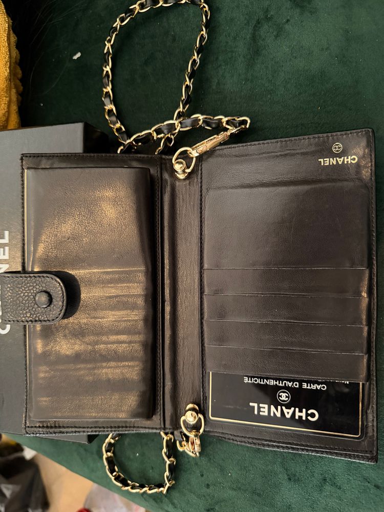 Chanel Black Leather Wallet On Chain BNWT  image 2