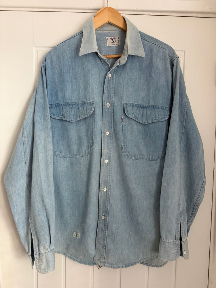 Valentino 1980s Denim Cotton Shirt - Size M image 7