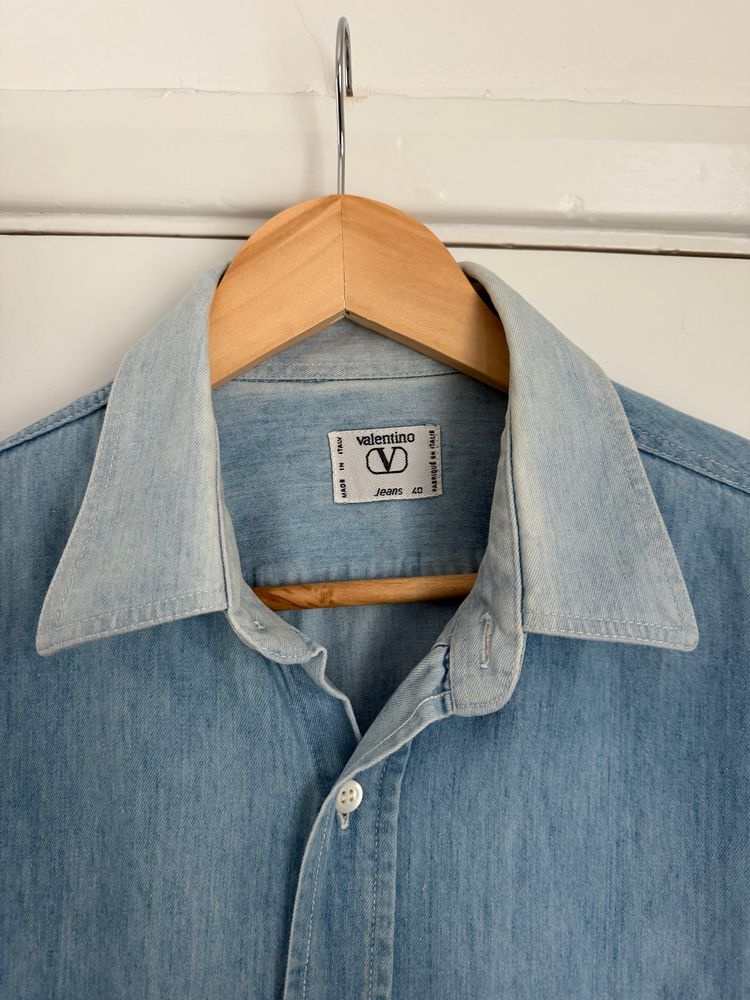 Valentino 1980s Denim Cotton Shirt - Size M image 3