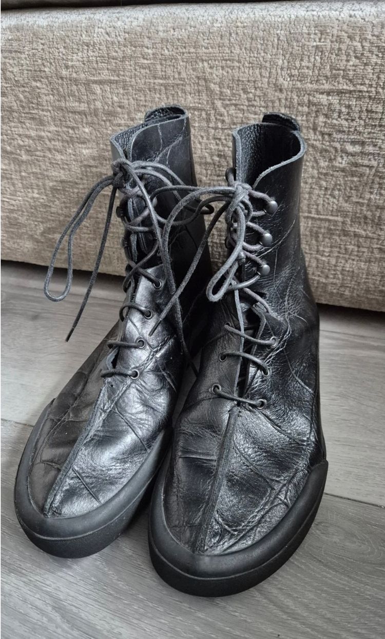 Loewe Black Leather Lace-Up Boots Size 9 RRP £850!!