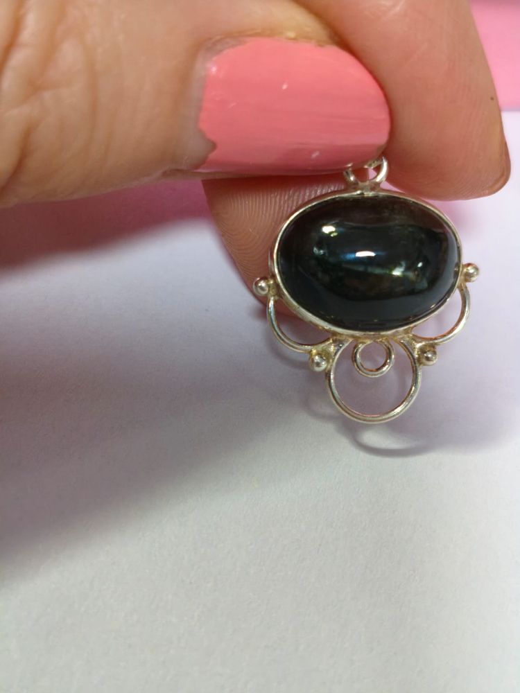 Colgante plata de LEY 925 - BLACK STAR -