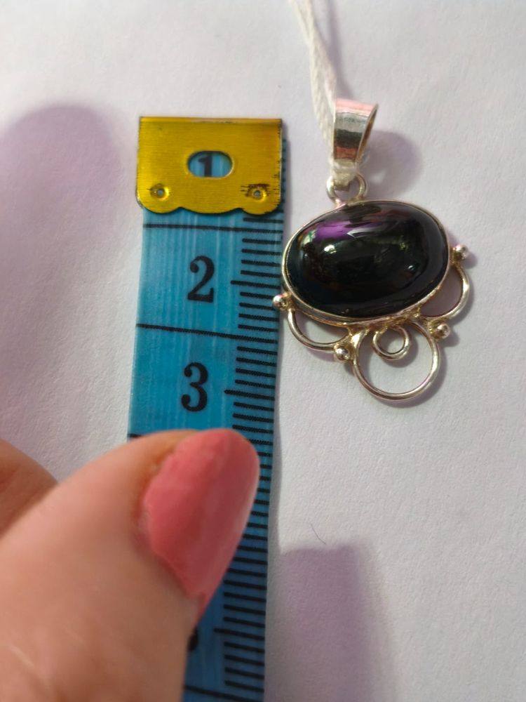 Colgante plata de LEY 925 - BLACK STAR - imagen 2